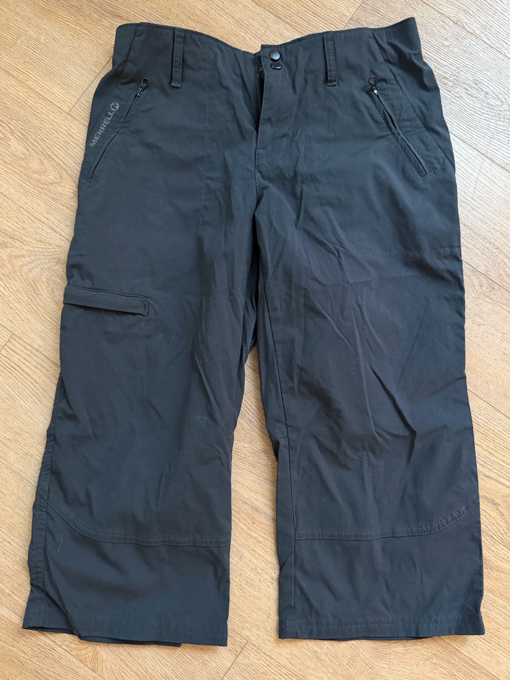 Merrell Belay Hiking Capri Pants, Wm Sz 4, quick dry Black Cargo Crop, J1006050